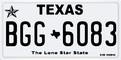 TX license plate BGG6083