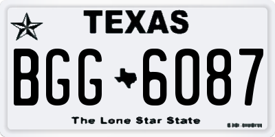 TX license plate BGG6087
