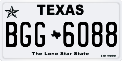 TX license plate BGG6088
