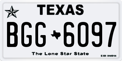 TX license plate BGG6097