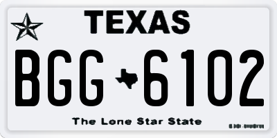 TX license plate BGG6102