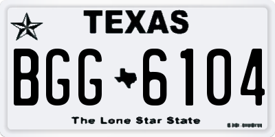 TX license plate BGG6104