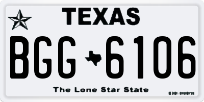 TX license plate BGG6106