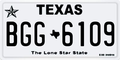 TX license plate BGG6109