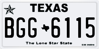 TX license plate BGG6115