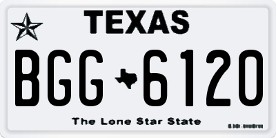 TX license plate BGG6120