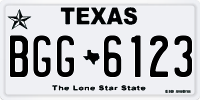 TX license plate BGG6123