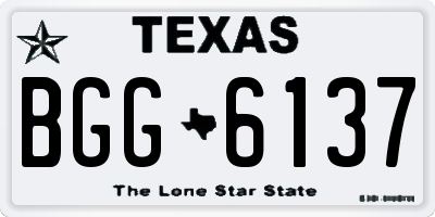 TX license plate BGG6137