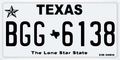 TX license plate BGG6138