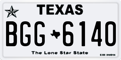 TX license plate BGG6140