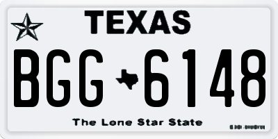 TX license plate BGG6148
