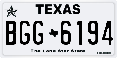 TX license plate BGG6194