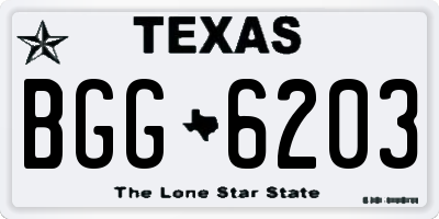 TX license plate BGG6203