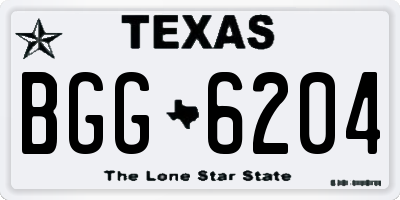 TX license plate BGG6204