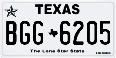 TX license plate BGG6205