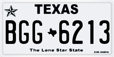 TX license plate BGG6213