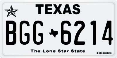 TX license plate BGG6214