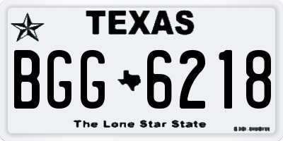 TX license plate BGG6218