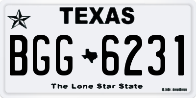 TX license plate BGG6231