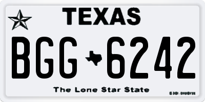 TX license plate BGG6242