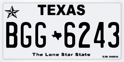 TX license plate BGG6243