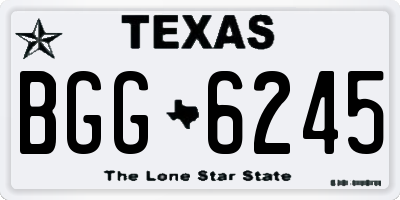 TX license plate BGG6245