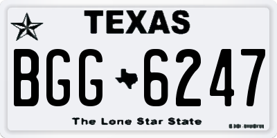 TX license plate BGG6247
