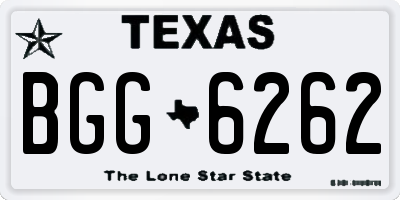 TX license plate BGG6262