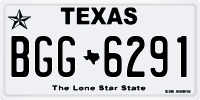 TX license plate BGG6291