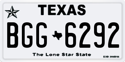 TX license plate BGG6292