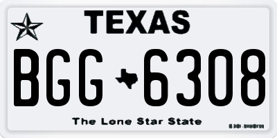 TX license plate BGG6308