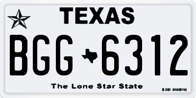 TX license plate BGG6312