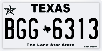 TX license plate BGG6313