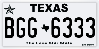 TX license plate BGG6333