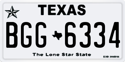 TX license plate BGG6334