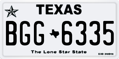 TX license plate BGG6335