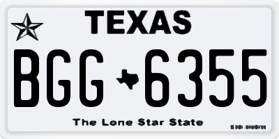 TX license plate BGG6355