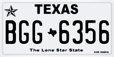 TX license plate BGG6356