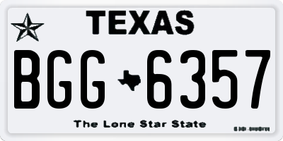 TX license plate BGG6357