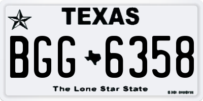 TX license plate BGG6358