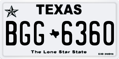 TX license plate BGG6360