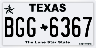 TX license plate BGG6367