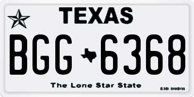 TX license plate BGG6368