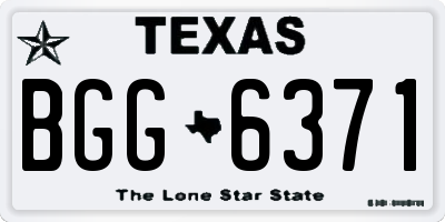 TX license plate BGG6371