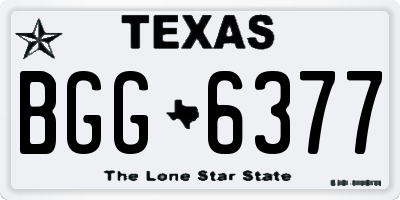 TX license plate BGG6377