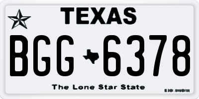 TX license plate BGG6378