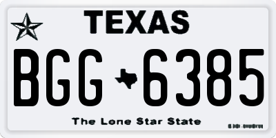 TX license plate BGG6385