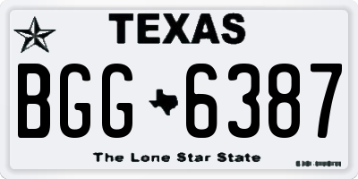 TX license plate BGG6387