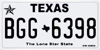 TX license plate BGG6398