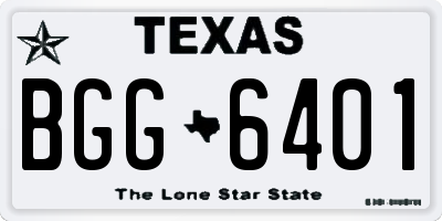 TX license plate BGG6401